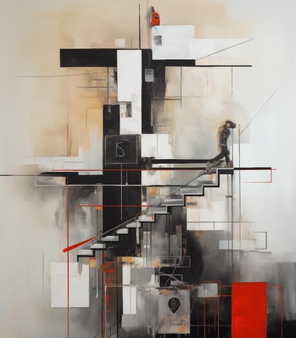 Tablou minimalist modern Linear Presence ArtWall print linii