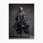 Tablou modern Vogue Geometry ArtWall print de moda avangardista cu accente portocalii