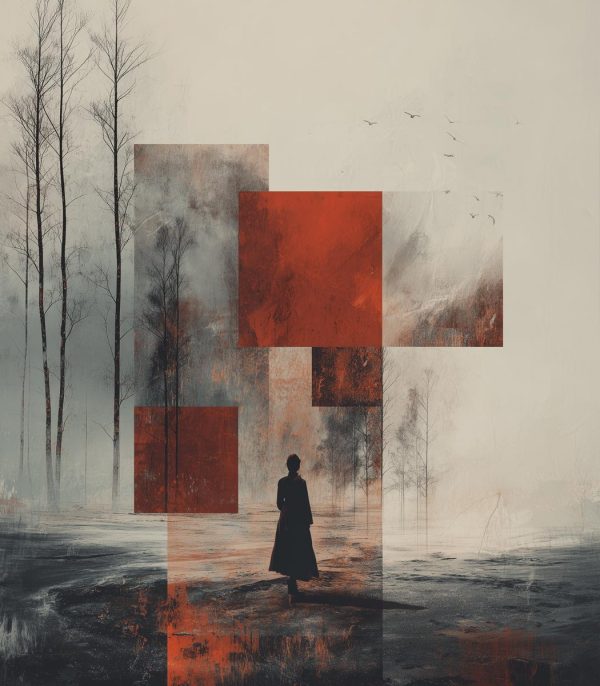 Tablou arhitectura abstracta The Red Passage ArtWall