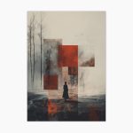 Tablou arhitectura abstracta The Red Passage ArtWall