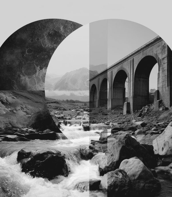 Tablou abstract modern Half Light River ArtWall print fluid