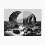 Tablou abstract modern Half Light River ArtWall print fluid