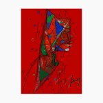 Tablou abstract vibrant Red Voice ArtWall rosu intens