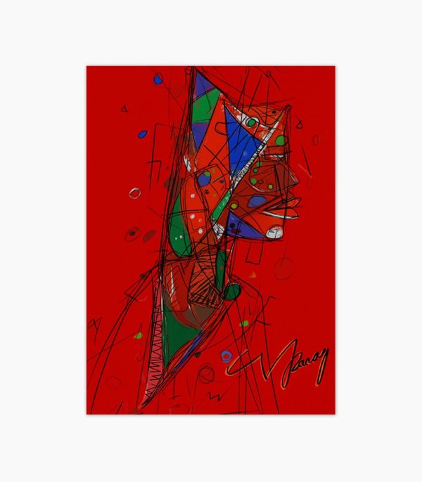 Tablou abstract vibrant Red Voice ArtWall rosu intens