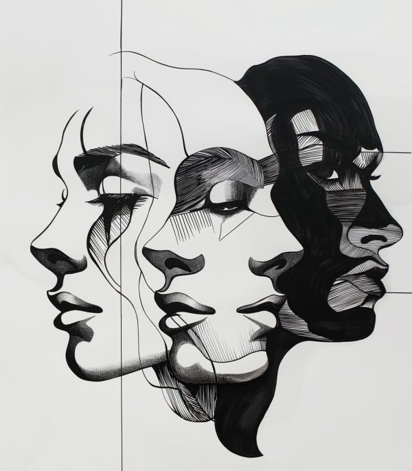 Tablou abstract modern Self Echoes ArtWall print artistic introspectiv