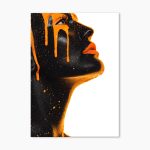 Tablou modern Orange Muse ArtWall portret negru si portocaliu