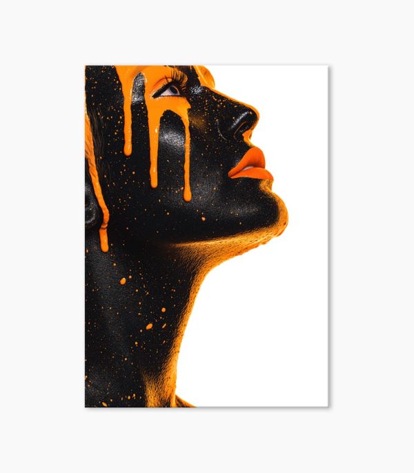 Tablou modern Orange Muse ArtWall portret negru si portocaliu